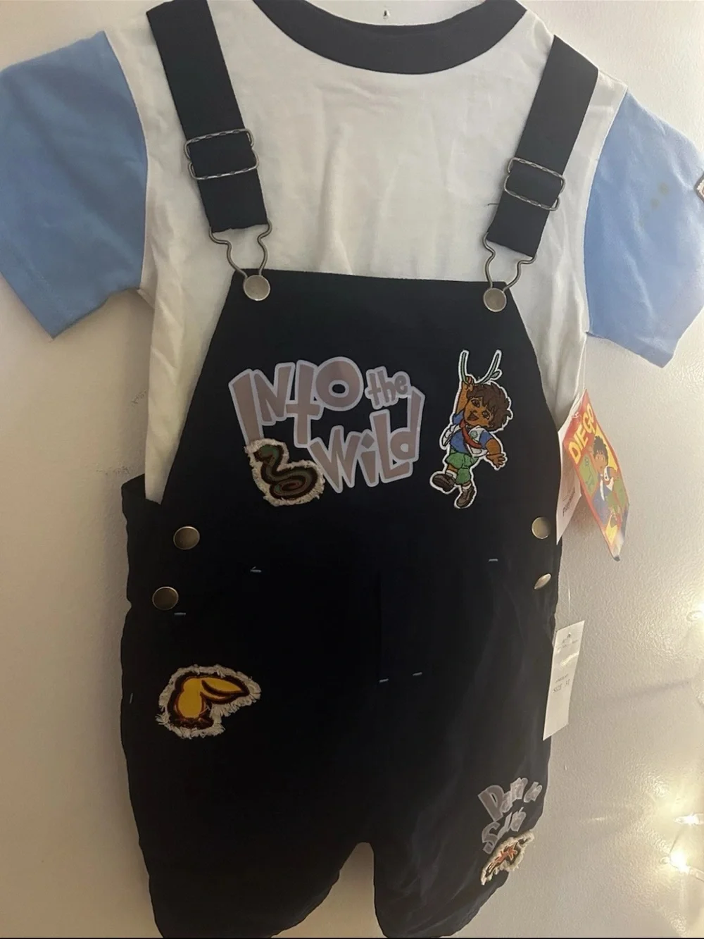 Diego/Dora The Explorer y2k VTG Nick jr 2pc Overalls Outfit toddler size 3T 2003